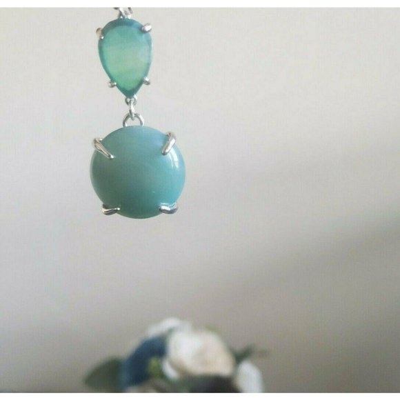 Marina Statement Stud Earrings in Vintage Silver | Kendra Scott Kendra Scott Green Agate Marina Vintage Earrings